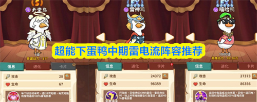 超能下蛋鸭雷电流阵容怎么搭配 超能下蛋鸭中期雷电流阵容搭配推荐